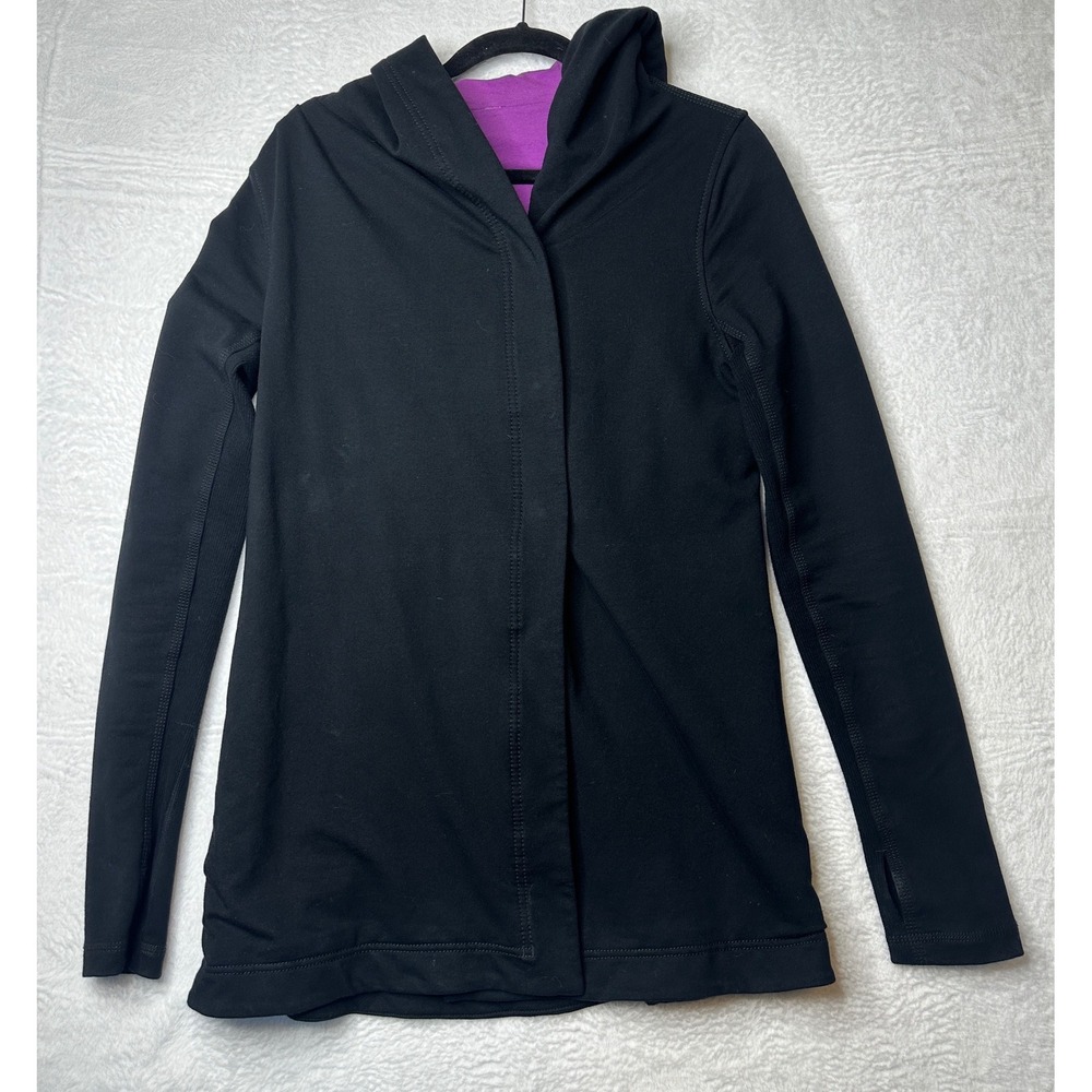Lululemon Awareness Wrap Jacket Black Purple Ombre Interior Thumbholes 10